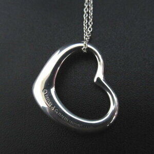 Tiffany Co Elsa Peretti Open Heart Necklace Pendant SV Silver Luxs
